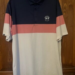 Pebble Beach Navy, Pink, and White Polo Shirt